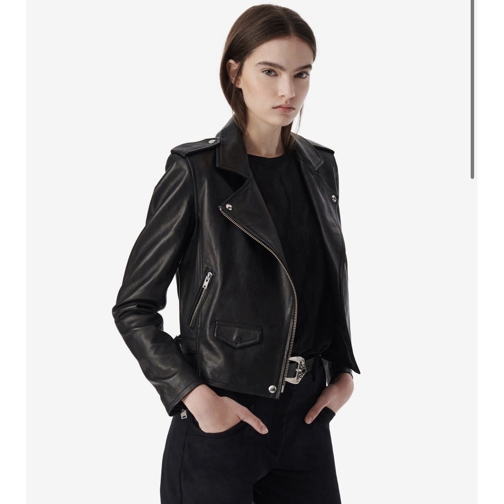 IRO Ashville Leather Biker Jacket Size 34 Retail $1,250